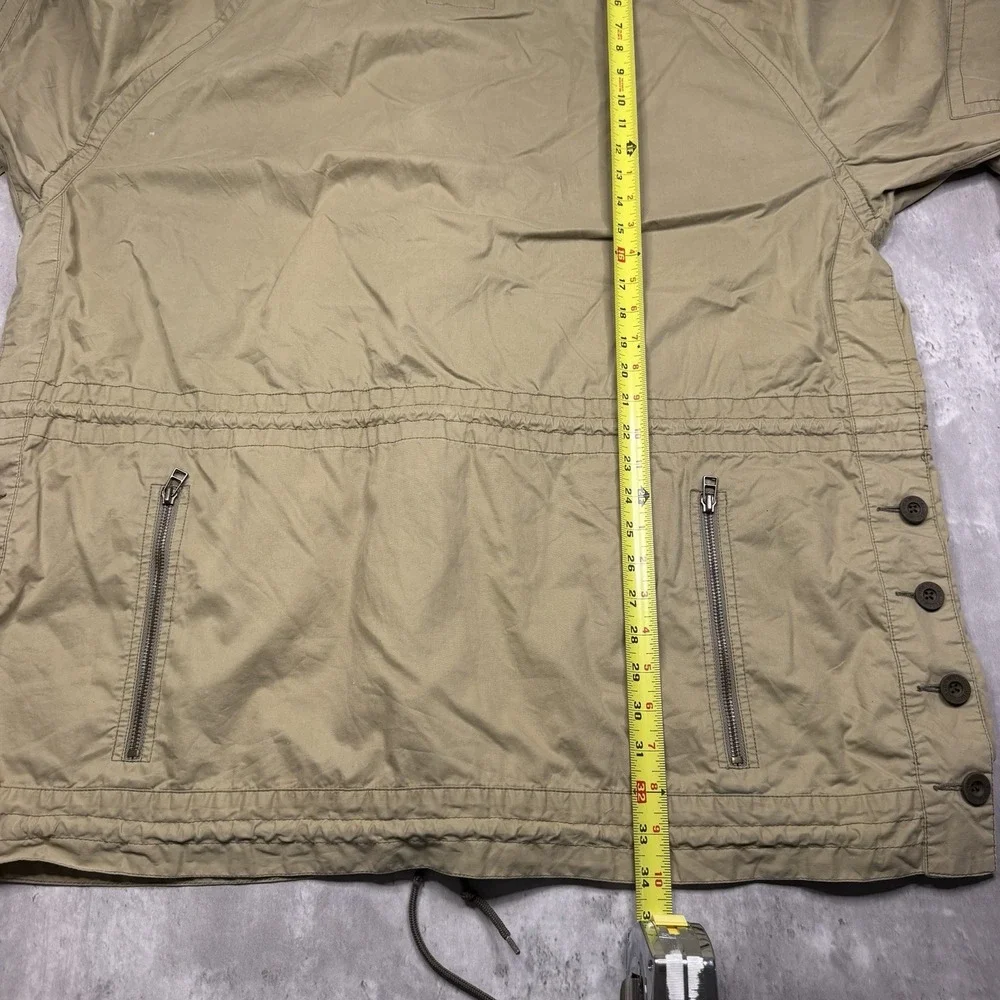 Vintage Banana Republic Safari Travel Parka Jacket Zip Hood Mens L 80's Zip Up